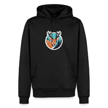 Rentier Weihnachten Zeichnung - Männer Premium Bio Hoodie - Schwarz - Vorne - Nico (187cm)