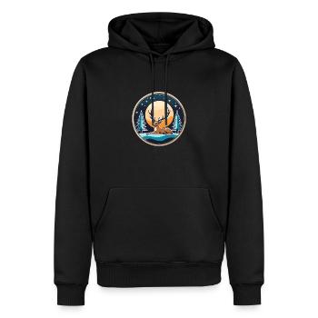 Rentier Weihnachten Zeichnung - Männer Premium Bio Hoodie - Schwarz - Vorne - Nico (187cm)
