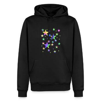 Sterne,stern, bunte Sterne, Neon,Pastell - Männer Premium Bio Hoodie - Schwarz - Vorne - Nico (187cm)