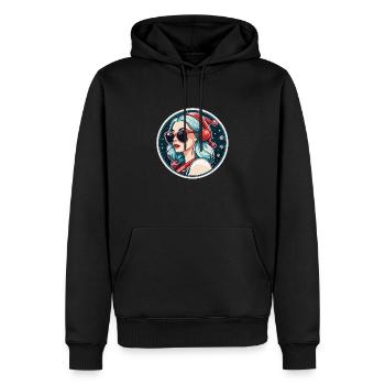 Mädchen Weihnachten Zeichnung - Männer Premium Bio Hoodie - Schwarz - Vorne - Nico (187cm)