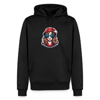 Mädchen Weihnachten Zeichnung - Männer Premium Bio Hoodie - Schwarz - Vorne - Nico (187cm)
