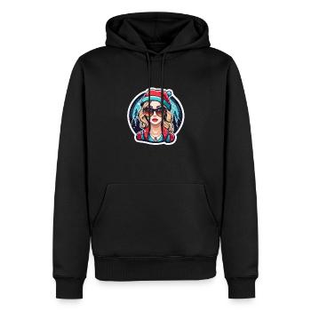 Mädchen Weihnachten Zeichnung - Männer Premium Bio Hoodie - Schwarz - Vorne - Nico (187cm)