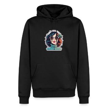 Mädchen Weihnachten Zeichnung - Männer Premium Bio Hoodie - Schwarz - Vorne - Nico (187cm)