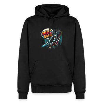 Mic Drop Mastery - Men’s Premium Organic Hoodie - black - Front - Nico (187cm)