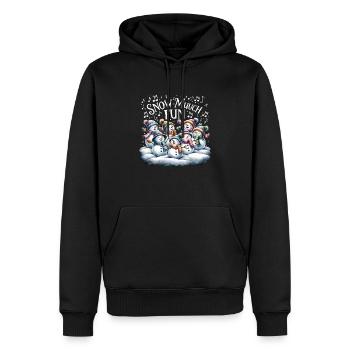 Tanzende Schneemänner - Männer Premium Bio Hoodie - Schwarz - Vorne - Nico (187cm)