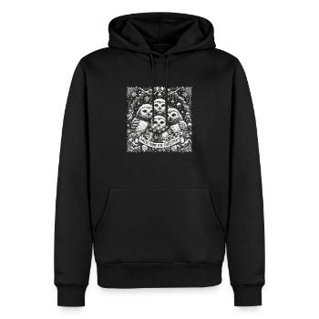 Famille enchanteresse de harfangs des neiges - Sweat à capuche Premium bio Homme - noir - Devant - Nico (187cm)