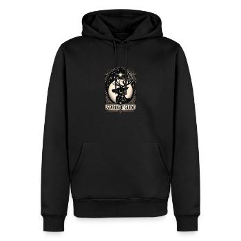 Starlight Bois de cerf Glow - Sweat à capuche Premium bio Homme - noir - Devant - Nico (187cm)