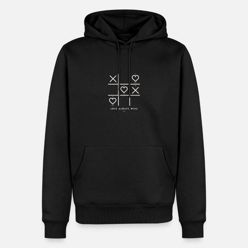 L’amour gagne toujours - Sweat à capuche Premium bio Homme - noir