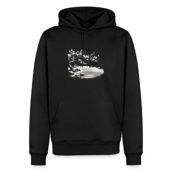 Illumination du jardin zen - Sweat à capuche Premium bio Homme - noir - Devant - Nico (187cm)