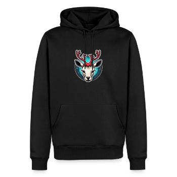 Rentier Weihnachten Illustration - Männer Premium Bio Hoodie - Schwarz - Vorne - Nico (187cm)