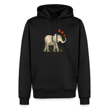 Elefant - Männer Premium Bio Hoodie - Schwarz - Vorne - Nico (187cm)