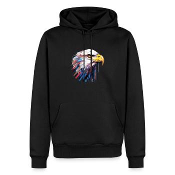 Aigle, Oiseau, Animal, Nature, Liberté, Faune, Merveille - Sweat à capuche Premium bio Homme - noir - Devant - Nico (187cm)