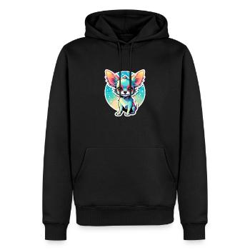 Chihuahua Hund Zeichnung - Männer Premium Bio Hoodie - Schwarz - Vorne - Nico (187cm)