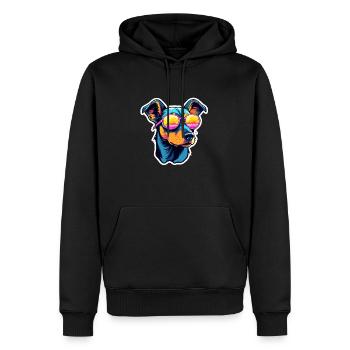 Dobermann Hund Zeichnung - Männer Premium Bio Hoodie - Schwarz - Vorne - Nico (187cm)