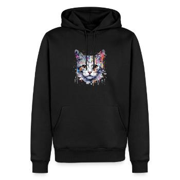 Chat Pet World Animal Lover Furry Friend Abstrait - Sweat à capuche Premium bio Homme - noir - Devant - Nico (187cm)