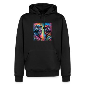 Art de style DaftPunk - Sweat à capuche Premium bio Homme - noir - Devant - Nico (187cm)