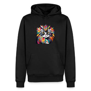 Psychadelic Cat - Men’s Premium Organic Hoodie - black - Front - Nico (187cm)