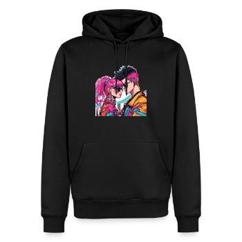 Y2K-Mode - Männer Premium Bio Hoodie - Schwarz - Vorne - Nico (187cm)