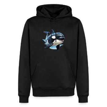 Orcas gehören zu den intelligenten Meeresbewohner - Männer Premium Bio Hoodie - Schwarz - Vorne - Nico (187cm)