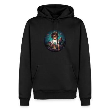 Jeune explorateur - Sweat à capuche Premium bio Homme - noir - Devant - Nico (187cm)