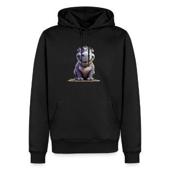 Lustiges Nilpferd - Männer Premium Bio Hoodie - Schwarz - Vorne - Nico (187cm)