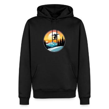 snowboard neige et ski - Sweat à capuche Premium bio Homme - noir - Devant - Nico (187cm)