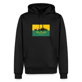 La Haye - Pays-Bas - Sweat à capuche Premium bio Homme - noir - Devant - Nico (187cm)
