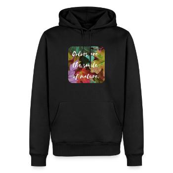 The smile of nature - Männer Premium Bio Hoodie - Schwarz - Vorne - Nico (187cm)