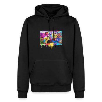 Graffiti Street Art T-Shirt - Sweat à capuche Premium bio Homme - noir - Devant - Nico (187cm)