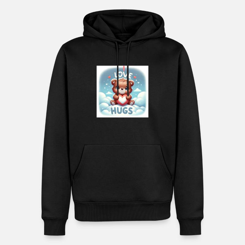 J'adore les câlins - Sweat à capuche Premium bio Homme - noir