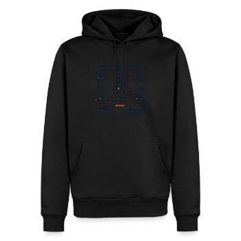 Tracteur Humour Agriculteur Paysan Fermier bleu - Sweat à capuche Premium bio Homme - noir - Devant - Nico (187cm)