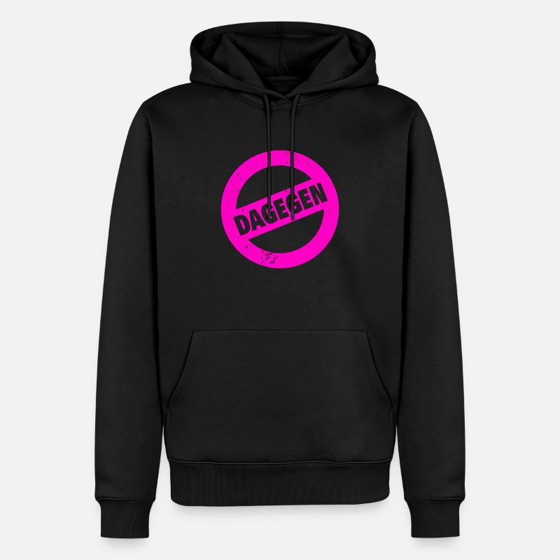 DAGEGEN - Männer Premium Bio Hoodie - Schwarz