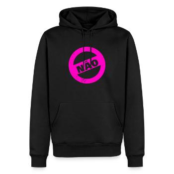 NÃO - Männer Premium Bio Hoodie - Schwarz - Vorne - Nico (187cm)