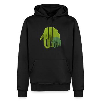 Elefantenmama und ihr Junges - Männer Premium Bio Hoodie - Schwarz - Vorne - Nico (187cm)