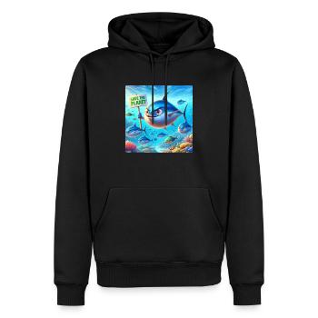Famille de thons - Sweat à capuche Premium bio Homme - noir - Devant - Nico (187cm)