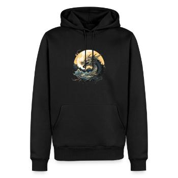 Aufstieg des Drachen - Männer Premium Bio Hoodie - Schwarz - Vorne - Nico (187cm)
