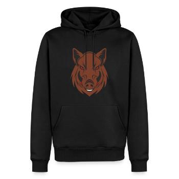 Brauner Kopf - Männer Premium Bio Hoodie - Schwarz - Vorne - Nico (187cm)