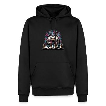 Hedgehog - Men’s Premium Organic Hoodie - black - Front - Nico (187cm)