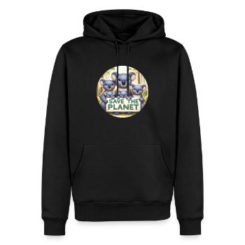 Famille Koala - Sweat à capuche Premium bio Homme - noir - Devant - Nico (187cm)