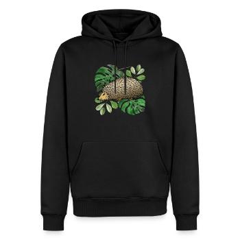 Igel - Männer Premium Bio Hoodie - Schwarz - Vorne - Nico (187cm)