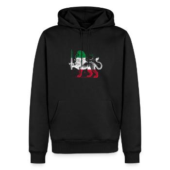 Shir o Khorshid - Persian Design (Iran) - Men’s Premium Organic Hoodie - black - Front - Nico (187cm)