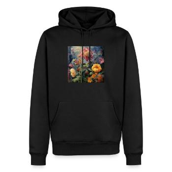 Blumen 1 - Männer Premium Bio Hoodie - Schwarz - Vorne - Nico (187cm)