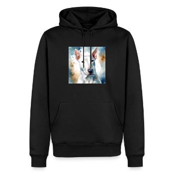 Bull Terrier Splash Art Painting - Männer Premium Bio Hoodie - Schwarz - Vorne - Nico (187cm)