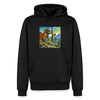 Trolle - Männer Premium Bio Hoodie - Schwarz - Vorne - Nico (187cm)