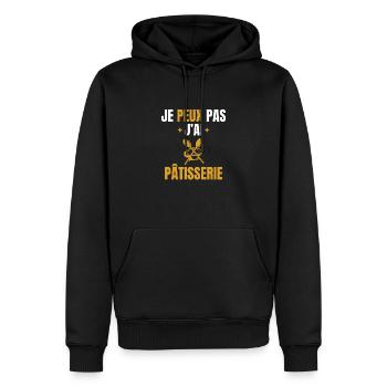 Je peux pas j'ai pâtisserie - Sweat à capuche Premium bio Homme - noir - Devant - Nico (187cm)