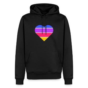 Hör auf mein Herz - Männer Premium Bio Hoodie - Schwarz - Vorne - Nico (187cm)