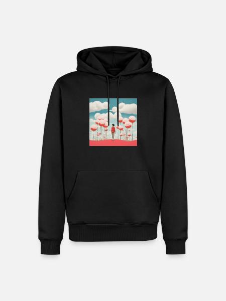 Celestial Whimsy: A Kuma-Inspired Journey in Silve - Männer Premium Bio Hoodie - Schwarz