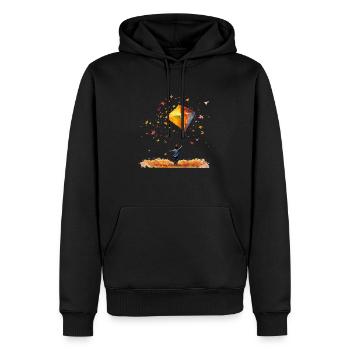 Im Herbst steigen wieder die Drachen - Männer Premium Bio Hoodie - Schwarz - Vorne - Nico (187cm)