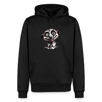 Glückliches Erdmännchen - Männer Premium Bio Hoodie - Schwarz - Vorne - Nico (187cm)