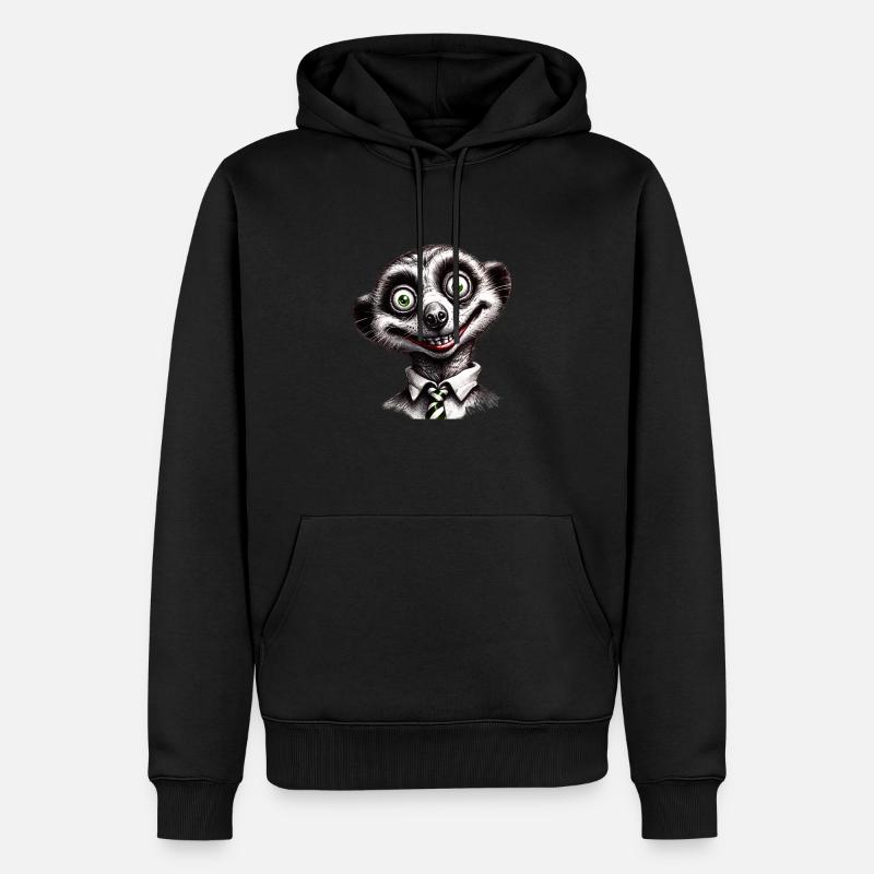 Glückliches Erdmännchen - Männer Premium Bio Hoodie - Schwarz